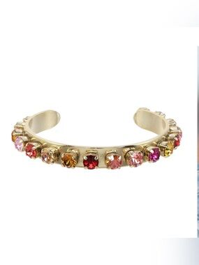Gold-Tone Multicolor Crystal Cuff Bracelet - 
Tova mixed pink combo